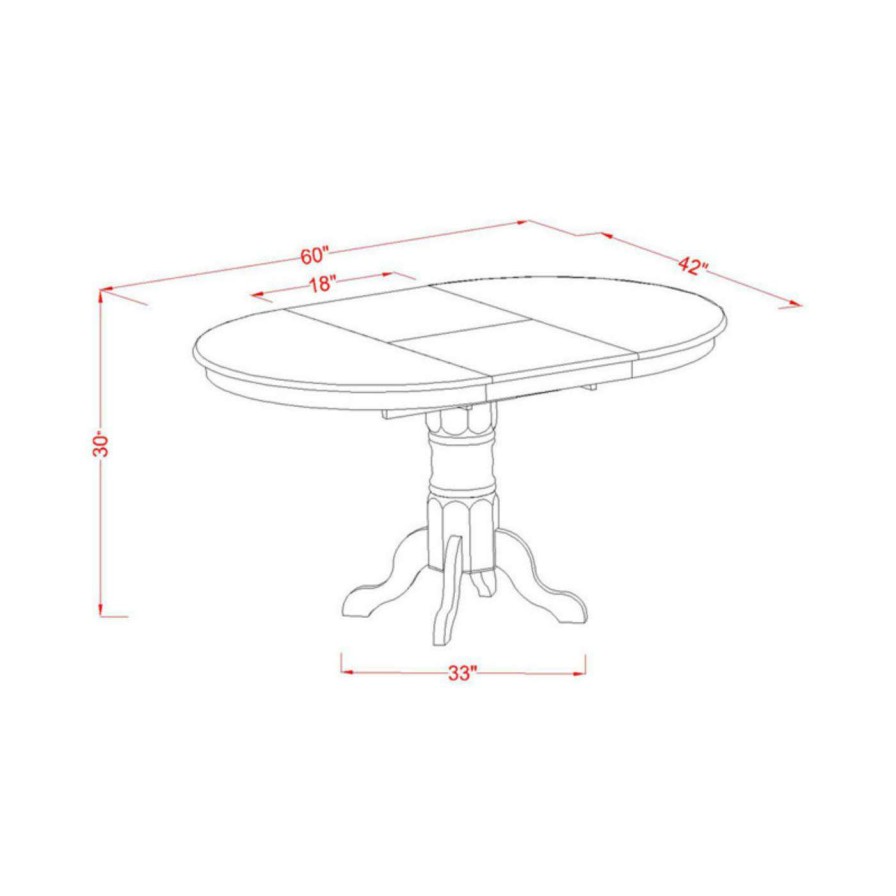 Dining Table Sets * | Promo Oval East West Furniture Avon Avdo7 Seven Piece Extension Dining Table Set