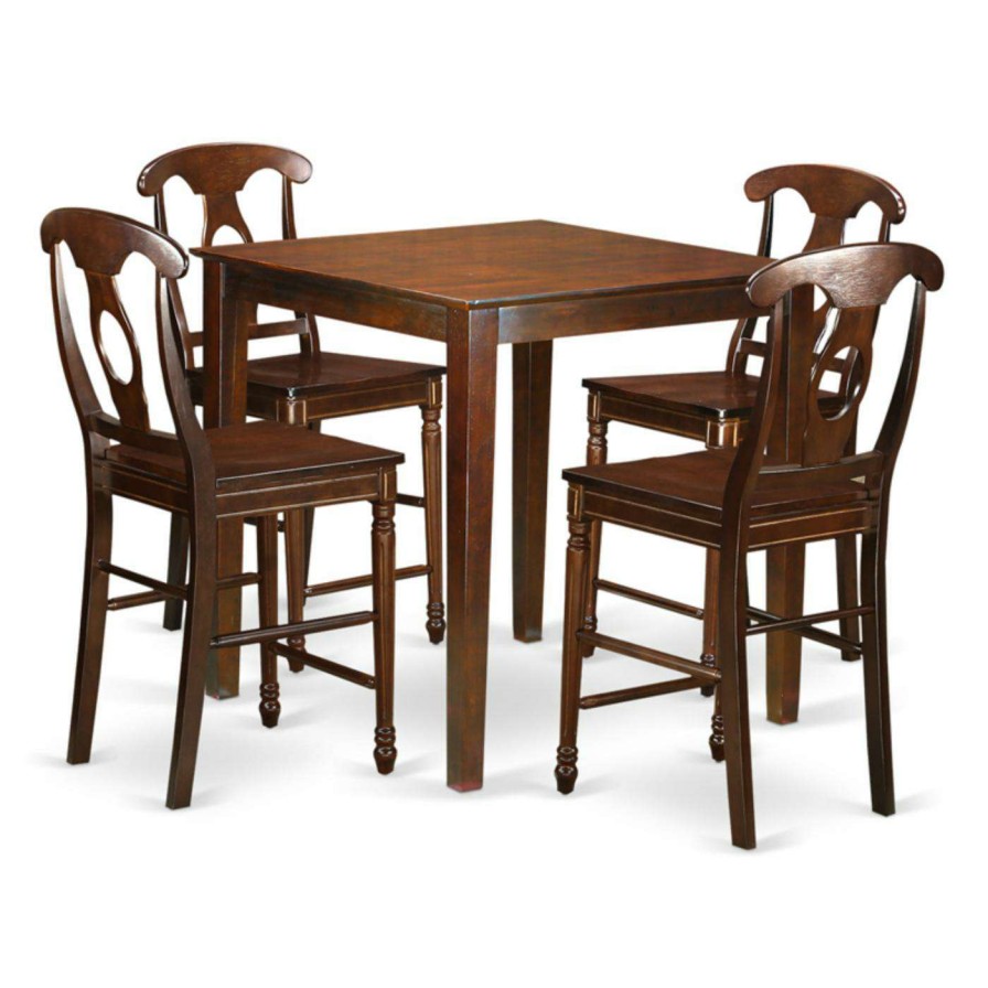 Dining Table Sets * | Coupon Square East West Furniture Vernon 5 Piece Keyhole Dining Table Set Buttermilk & Cherry