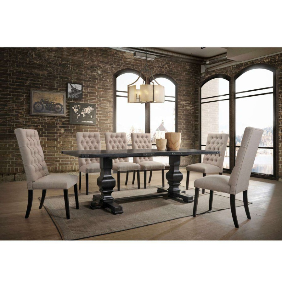 Dining Table Sets * | Best Reviews Of Rectangle Best Master Furniture Michelle Rectangular 7 Piece Dining Set