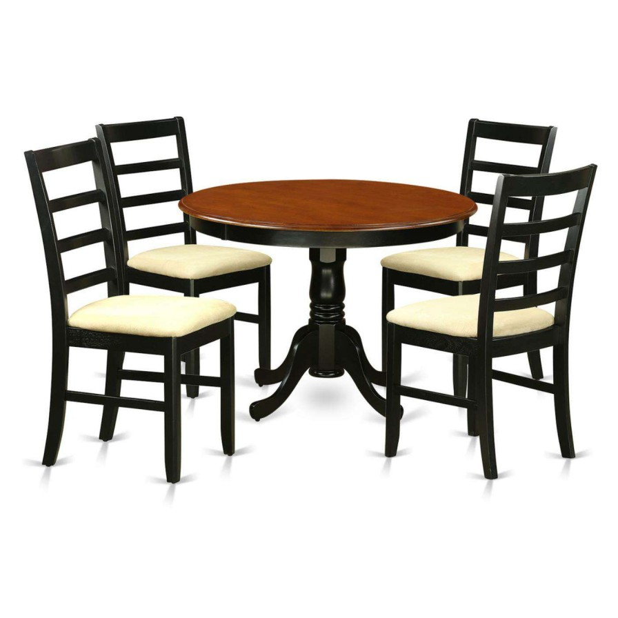 Dining Table Sets * | Brand New Round East West Furniture Hartland 5 Piece Shaker Dining Table Set