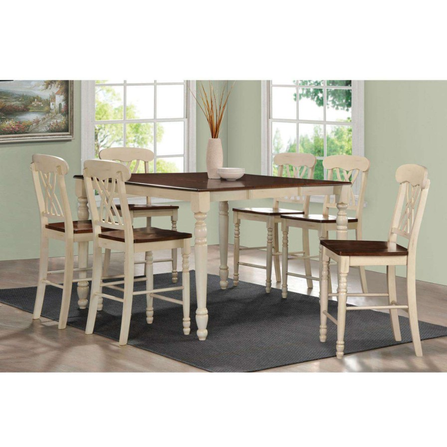 Dining Table Sets * | Buy Acme Furniture Dylan 7 Piece Square Counter Height Dining Table Set