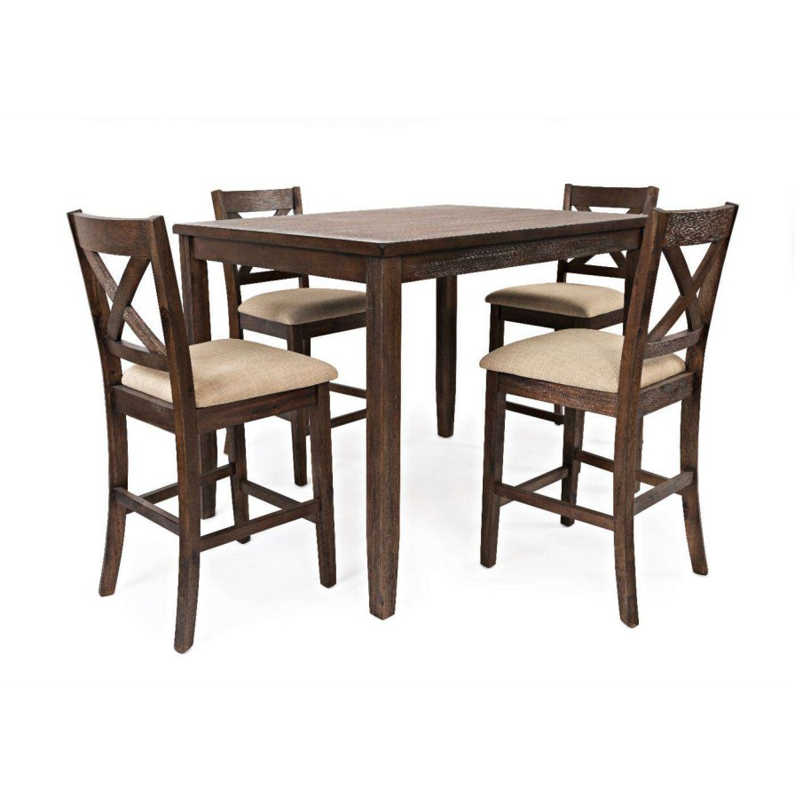 Dining Table Sets * | Top 10 Rectangle Jofran Walnut Creek 5 Piece Counter Height Dining Set