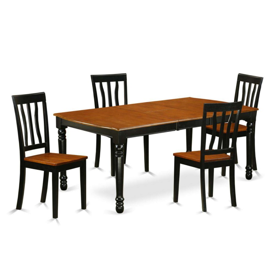 Dining Table Sets * | Brand New Rectangle East West Furniture Dover Doan5 Five Piece Extension Dining Table Set