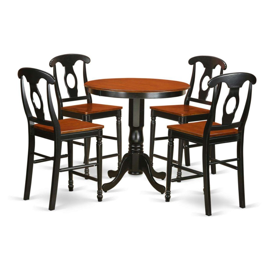 Dining Table Sets * | Outlet Round East West Furniture Jackson 5 Piece Keyhole Dining Table Set