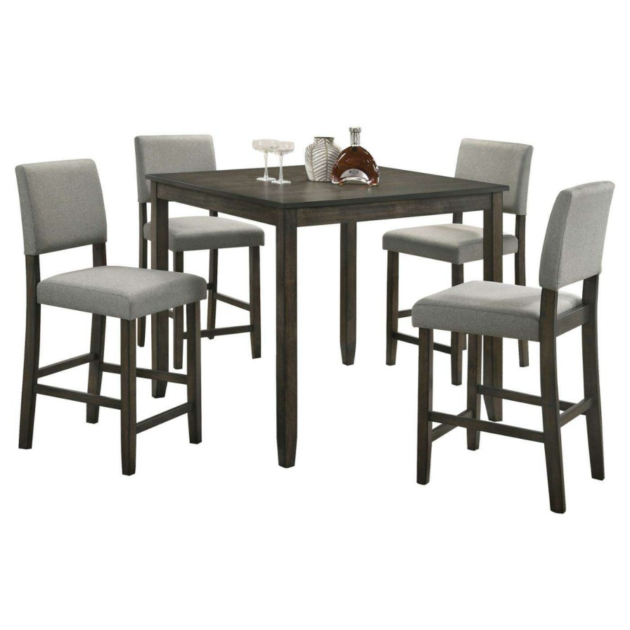 Dining Table Sets * | Best Pirce Crown Mark Derick Square 5 Piece Counter Height Dining Table Set