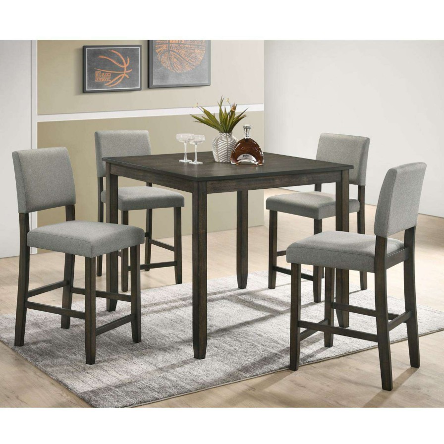 Dining Table Sets * | Best Pirce Crown Mark Derick Square 5 Piece Counter Height Dining Table Set