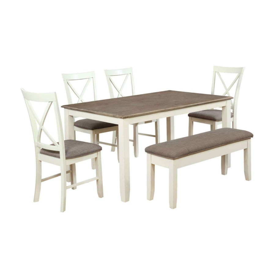 Dining Table Sets * | Cheap Rectangle Powell Jane 6 Piece Dining Set