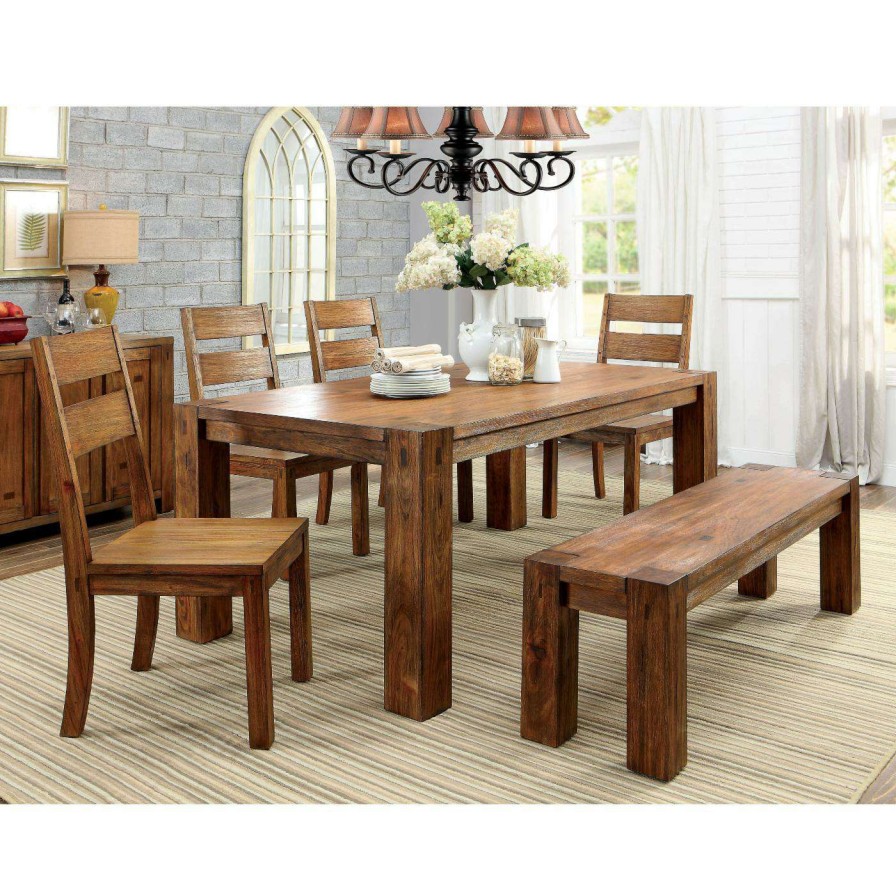 Dining Table Sets * | Promo Rectangle Furniture Of America Branson 6 Piece Dining Set