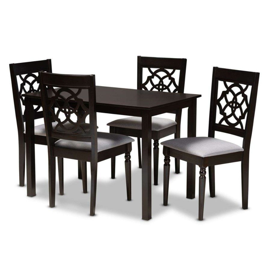 Dining Table Sets * | Promo Rectangle Baxton Studio Renaud 5 Piece Dining Table Set