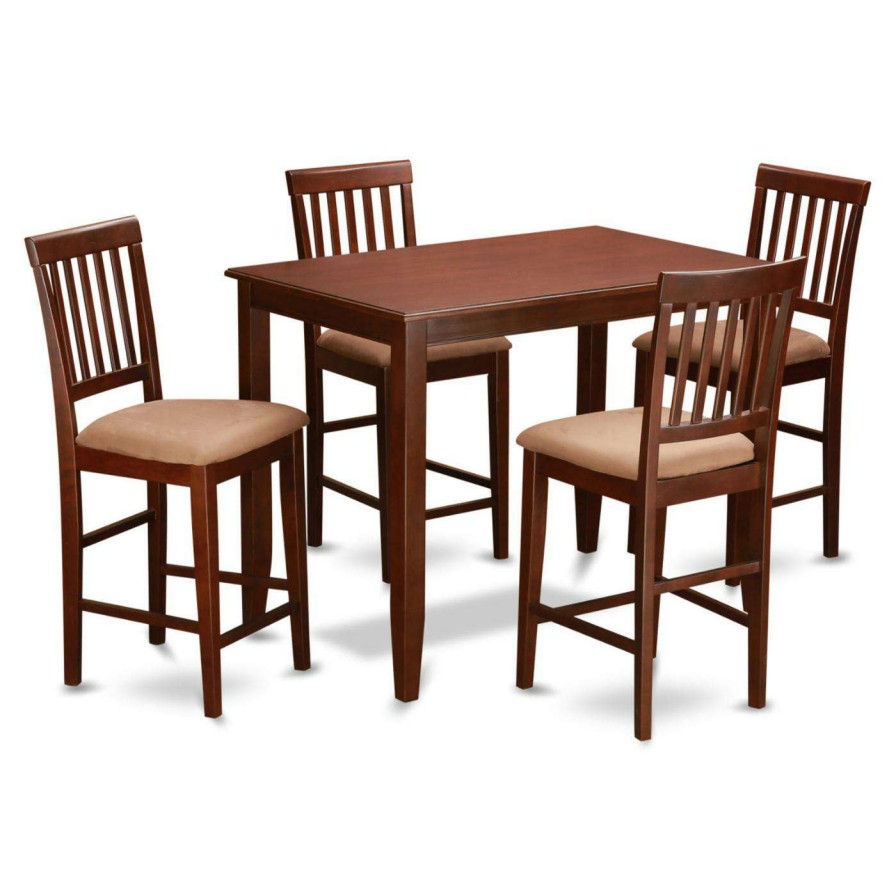 Dining Table Sets * | Best Sale Rectangle East West Furniture Buckland 5 Piece Slat Back Dining Table Set