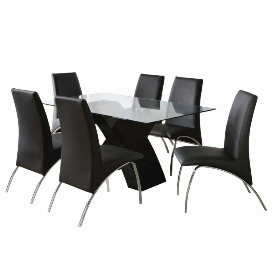 Dining Table Sets * | Discount Rectangle Furniture Of America Lochlon Contemporary Dining Set