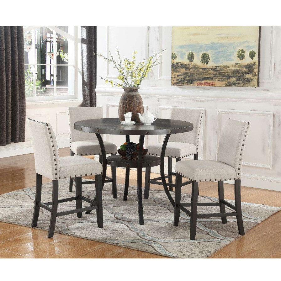 Dining Table Sets * | Flash Sale Best Master Furniture Darlington Round 5 Piece Counter Height Dining Set