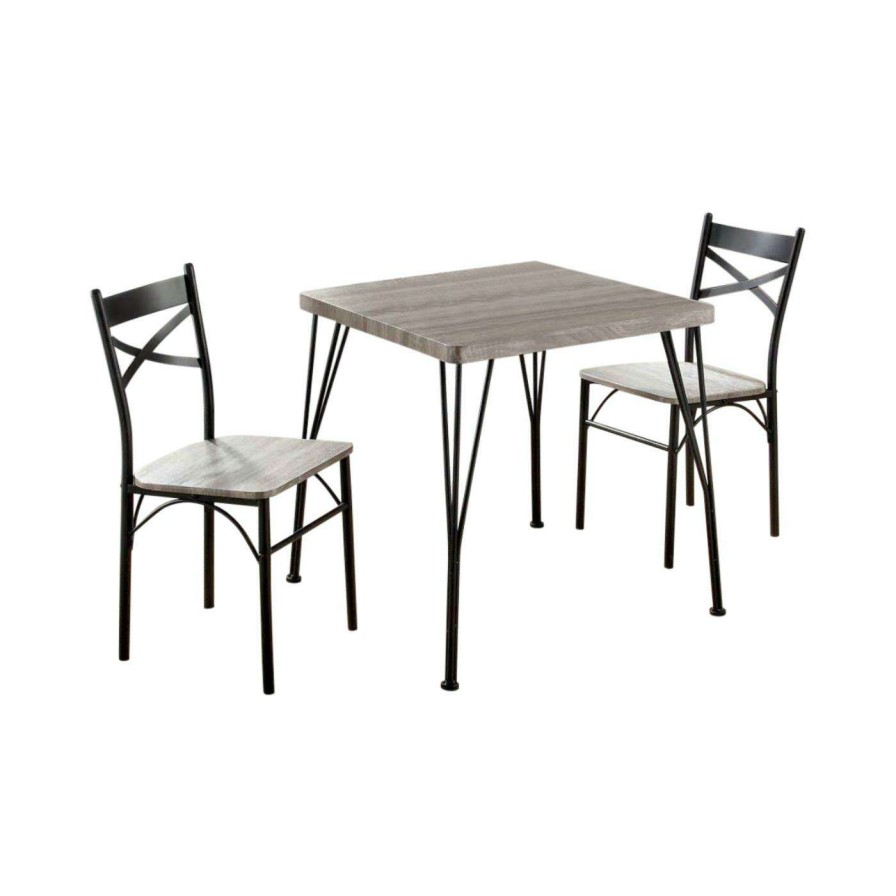 Dining Table Sets * | Top 10 Square Furniture Of America Amonica Industrial Style 3 Piece Casual Dining Set