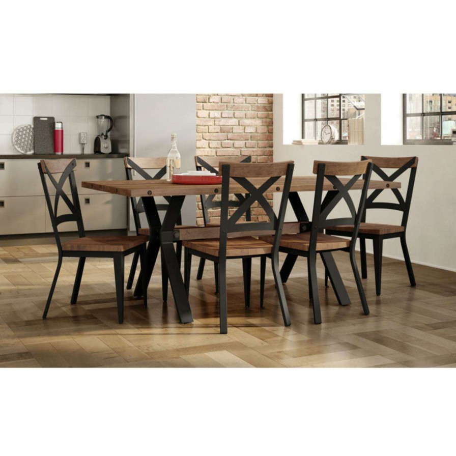 Dining Table Sets * | Budget Rectangle Amisco Laredo Jasper 7 Piece Dining Table Set