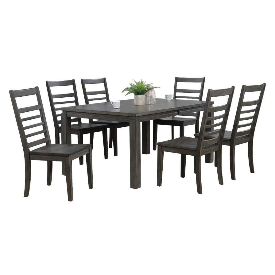 Dining Table Sets * | Best Pirce Rectangle Sunset Trading Shades Of Gray 7 Piece Dining Table Set