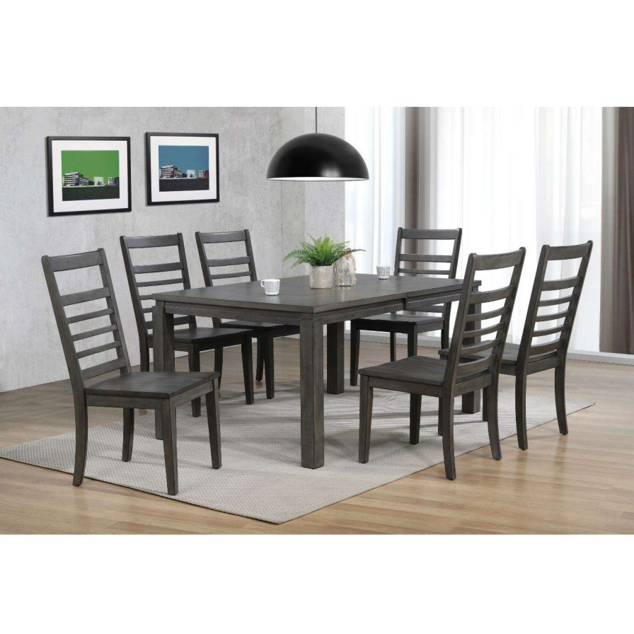 Dining Table Sets * | Best Pirce Rectangle Sunset Trading Shades Of Gray 7 Piece Dining Table Set