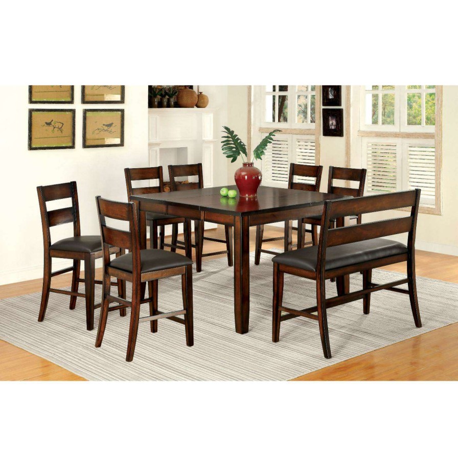 Dining Table Sets * | Budget Square Furniture Of America Gibson Bold Counter Height 8 Piece Dining Table Set