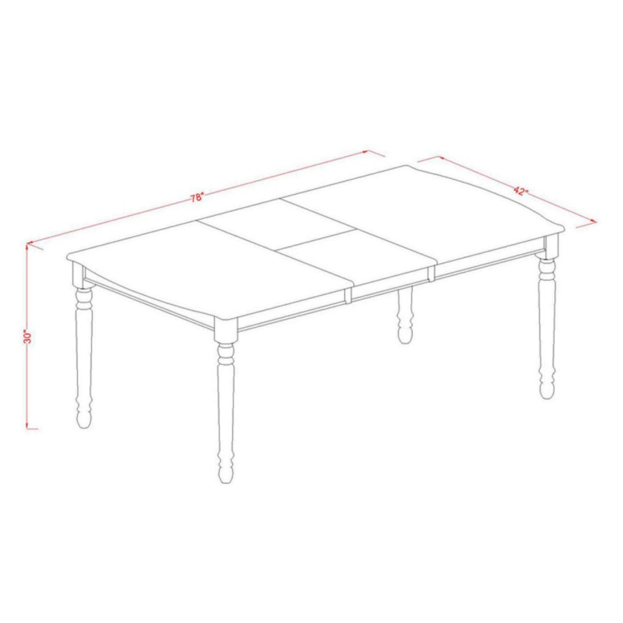 Dining Table Sets * | Hot Sale Rectangle East West Furniture Dover Doqu7 Seven Piece Extension Dining Table Set