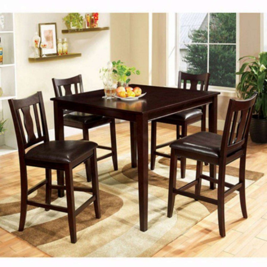 Dining Table Sets * | Outlet Square Benzara West Creek Ii Natty Severe 5 Piece Counter Height Dining Table Set