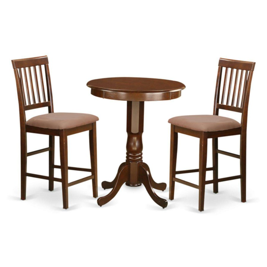 Dining Table Sets * | Best Reviews Of Round East West Furniture Eden 3 Piece Slat Back Dining Table Set