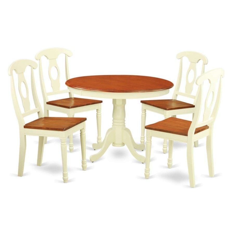 Dining Table Sets * | Best Pirce Kitchen & Dinette Sets East West Furniture Hartland 5 Piece Keyhole Dining Table Set