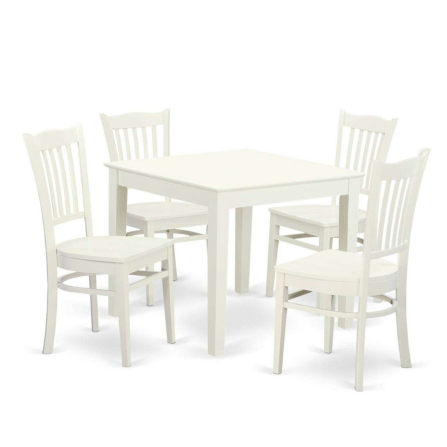 Dining Table Sets * | Coupon Square East West Furniture 5 Piece Comb Back Breakfast Nook Dining Table Set