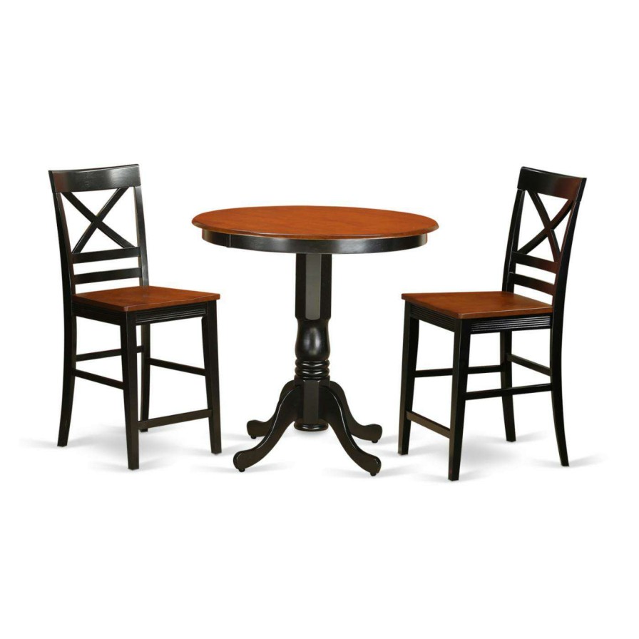 Dining Table Sets * | Hot Sale Round East West Furniture Jackson 3 Piece Cross-And-Ladder Dining Table Set