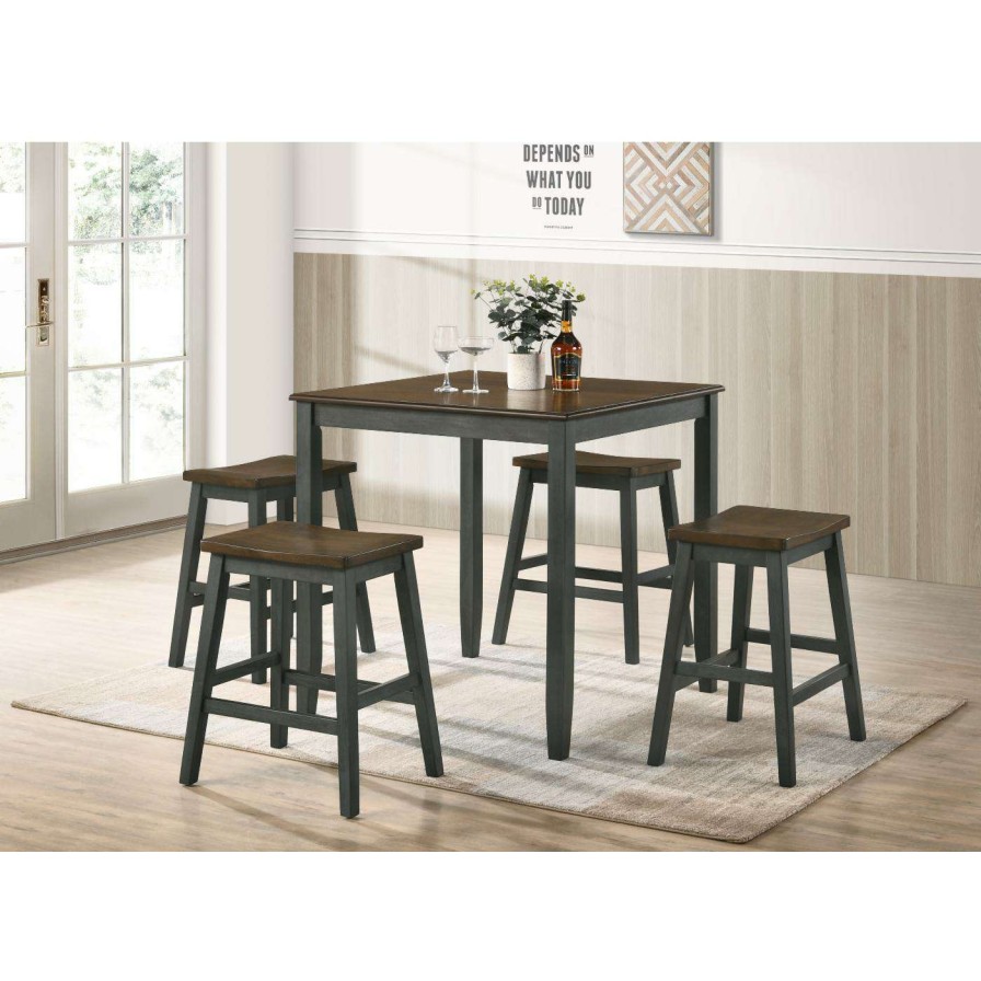 Dining Table Sets * | Best Sale Square Furniture Of America Contra Costa 5-Piece Counter Height Table Set