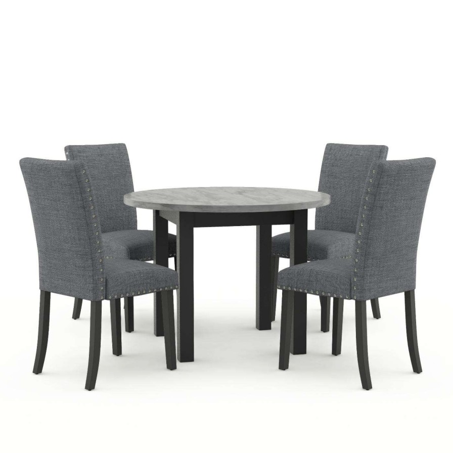 Dining Table Sets * | Cheap Furniture Of America Taswell 5-Piece Round Dining Table Set