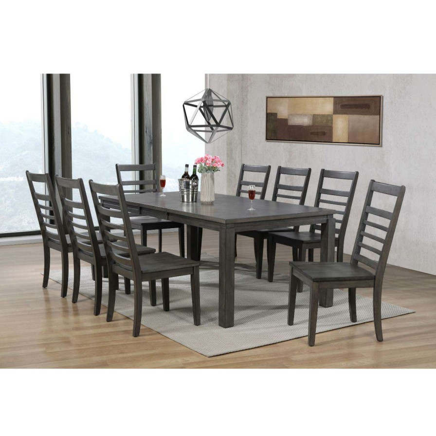 Dining Table Sets * | New Rectangle Sunset Trading Shades Of Gray 9 Piece Dining Table Set