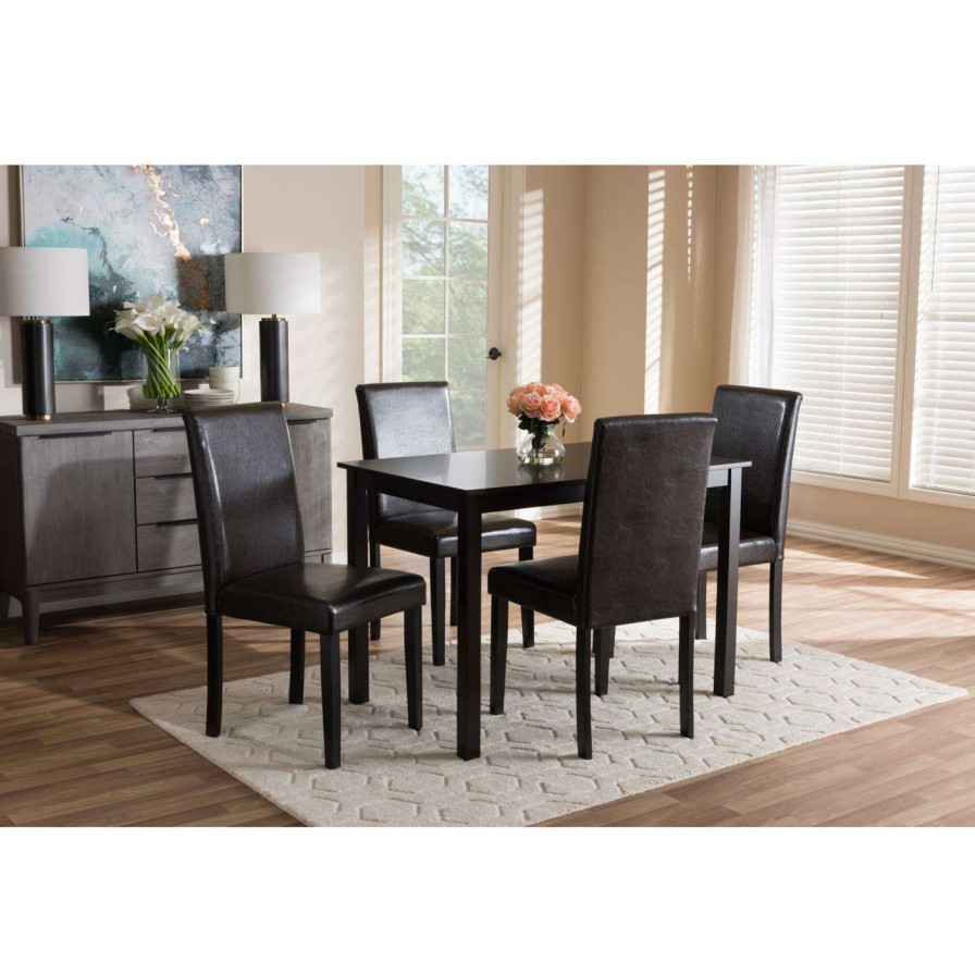 Dining Table Sets * | Budget Rectangle Baxton Studio Mia 5 Piece Rectangular Dining Set