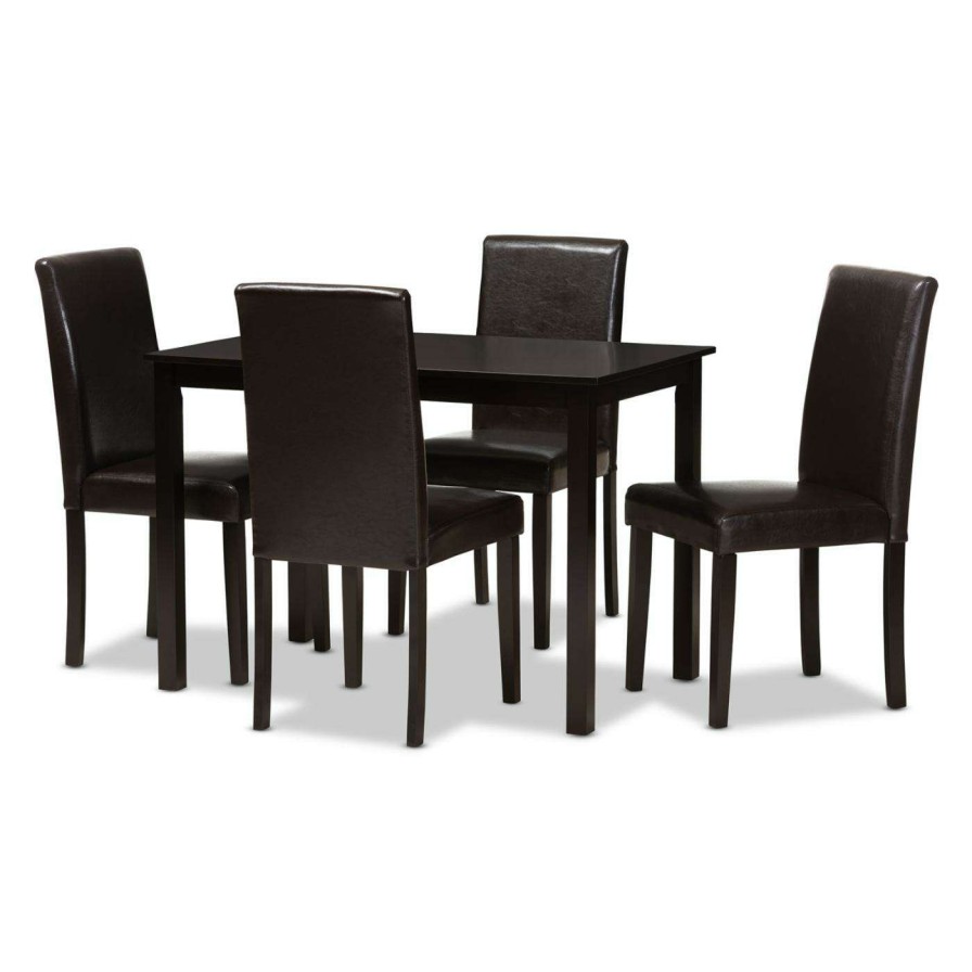 Dining Table Sets * | Budget Rectangle Baxton Studio Mia 5 Piece Rectangular Dining Set