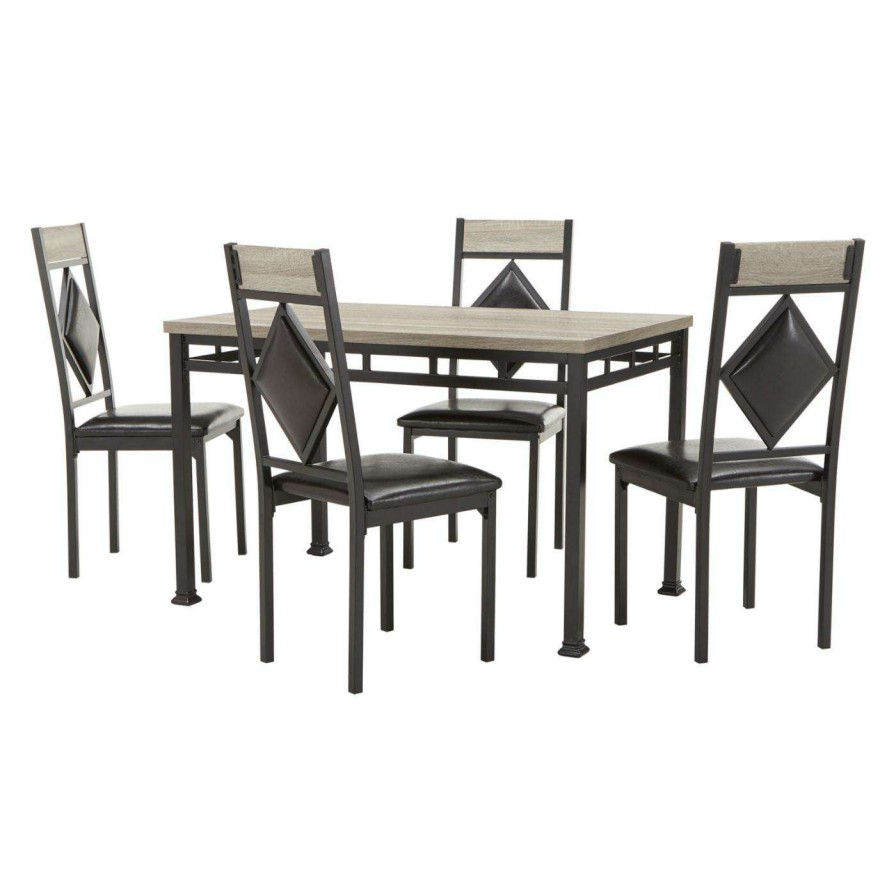 Dining Table Sets * | Discount Rectangle Weston Home Olek 5 Piece Dinette Set