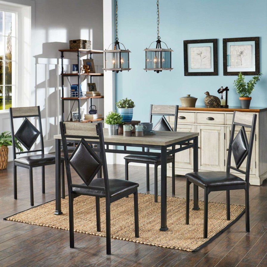 Dining Table Sets * | Discount Rectangle Weston Home Olek 5 Piece Dinette Set