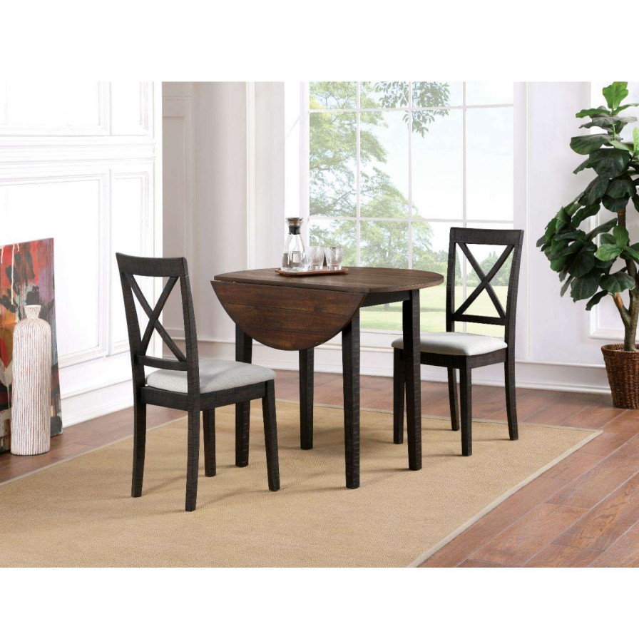 Dining Table Sets * | Brand New Furniture Of America Delgor 3-Piece Round Dining Table Set