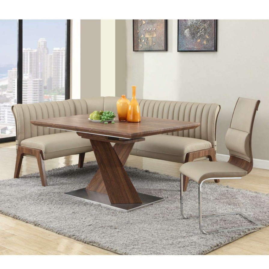 Dining Table Sets * | Coupon Rectangle Chintaly Bethany 4 Piece Nook Dining Set