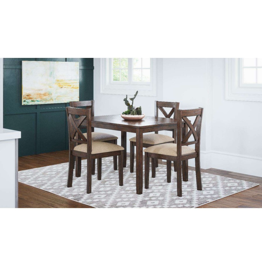 Dining Table Sets * | Cheapest Rectangle Jofran Walnut Creek 5 Piece Dining Set