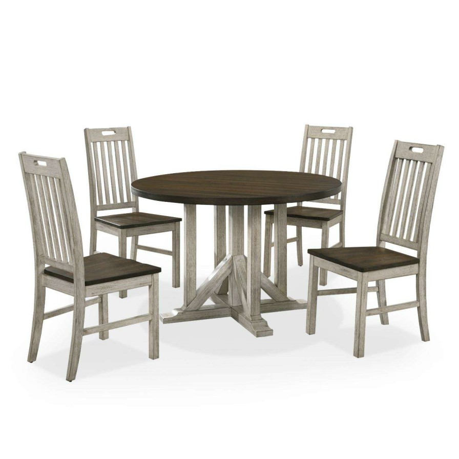 Dining Table Sets * | New Furniture Of America Eckerty 5-Piece Round Dining Table Set