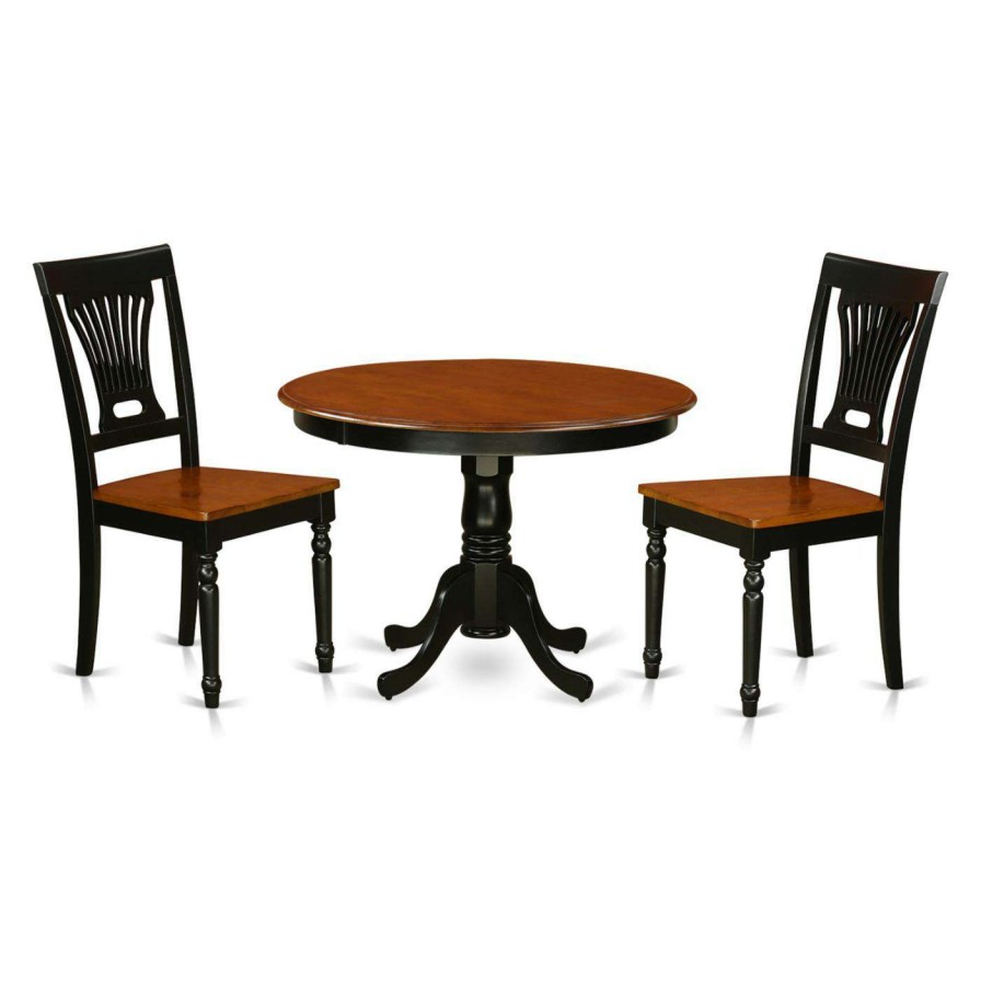 Dining Table Sets * | New Round East West Furniture Hartland 3 Piece Empire Dining Table Set