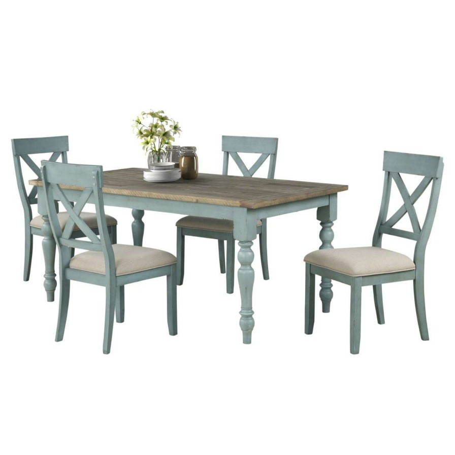 Dining Table Sets * | Outlet Rectangle Roundhill Furniture Prato 5 Piece Dining Table Set