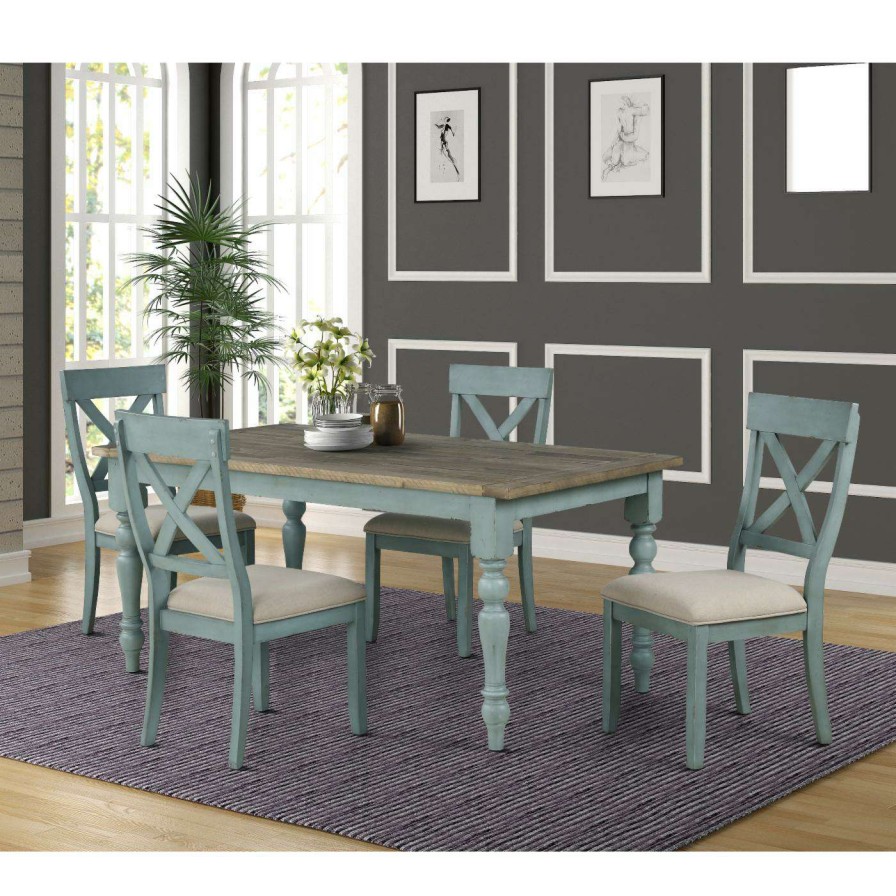 Dining Table Sets * | Outlet Rectangle Roundhill Furniture Prato 5 Piece Dining Table Set