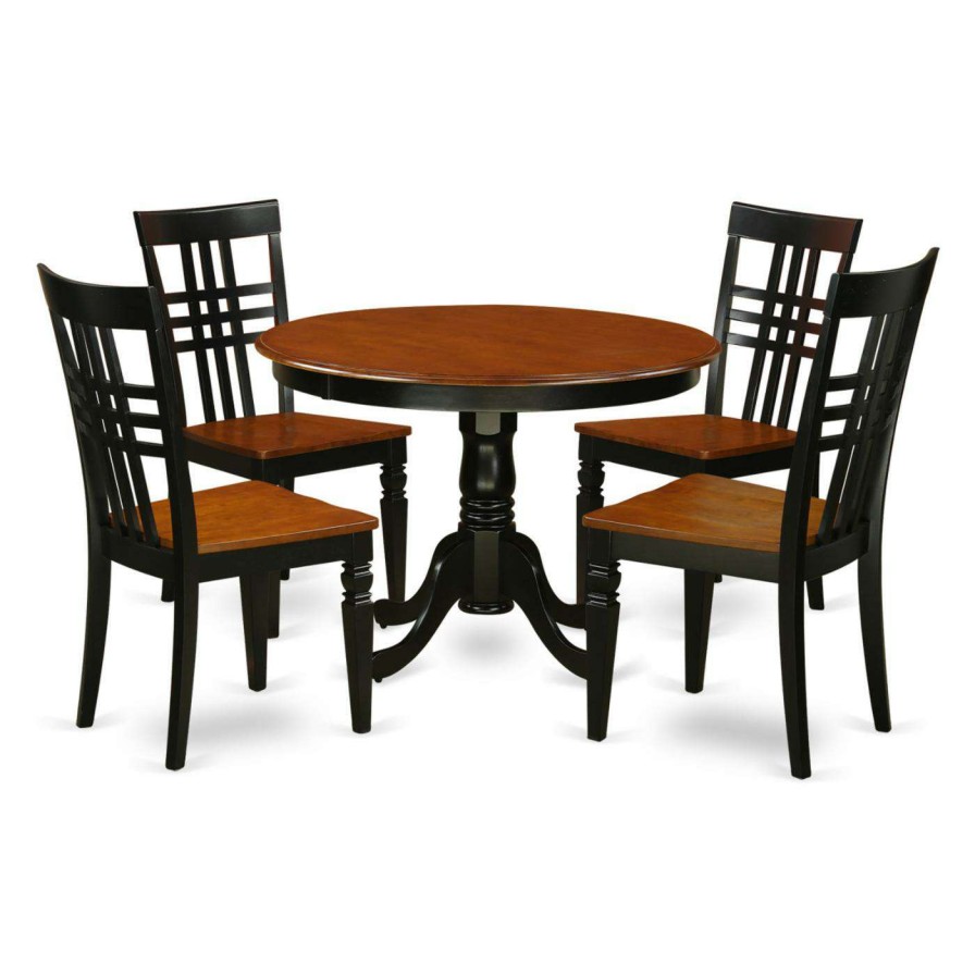 Dining Table Sets * | Outlet Casual Dining Sets East West Furniture Hartland 5 Piece Latticeback Dining Table Set