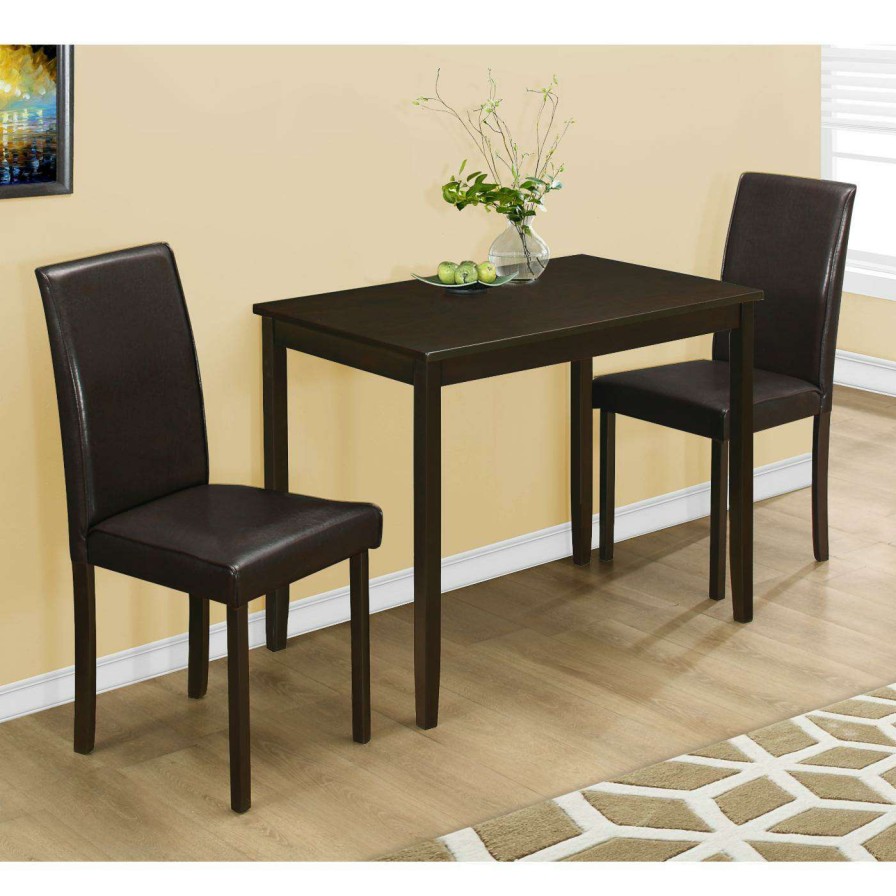 Dining Table Sets * | Best Pirce Rectangle Monarch Specialties Danielle 3 Piece Dining Table Set