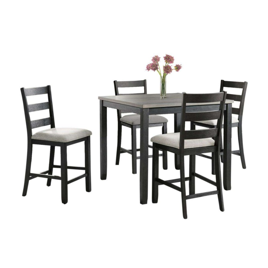 Dining Table Sets * | Best Pirce Square Picket House Furnishings Kona 5 Piece Counter Height Dining Set