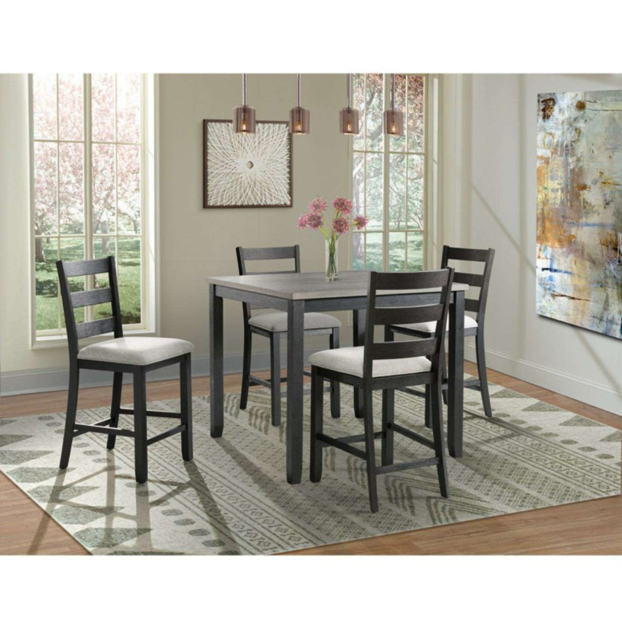 Dining Table Sets * | Best Pirce Square Picket House Furnishings Kona 5 Piece Counter Height Dining Set