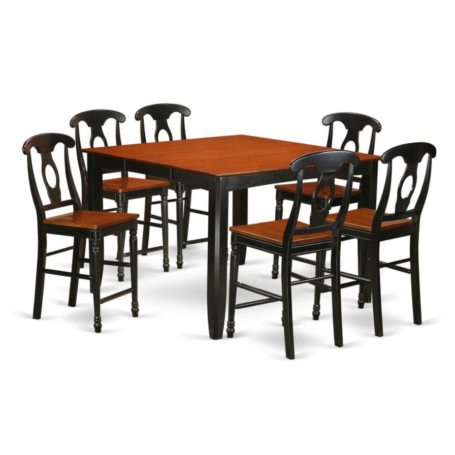 Dining Table Sets * | Deals Square East West Furniture Fairwinds 7 Piece Keyhole Dining Table Set