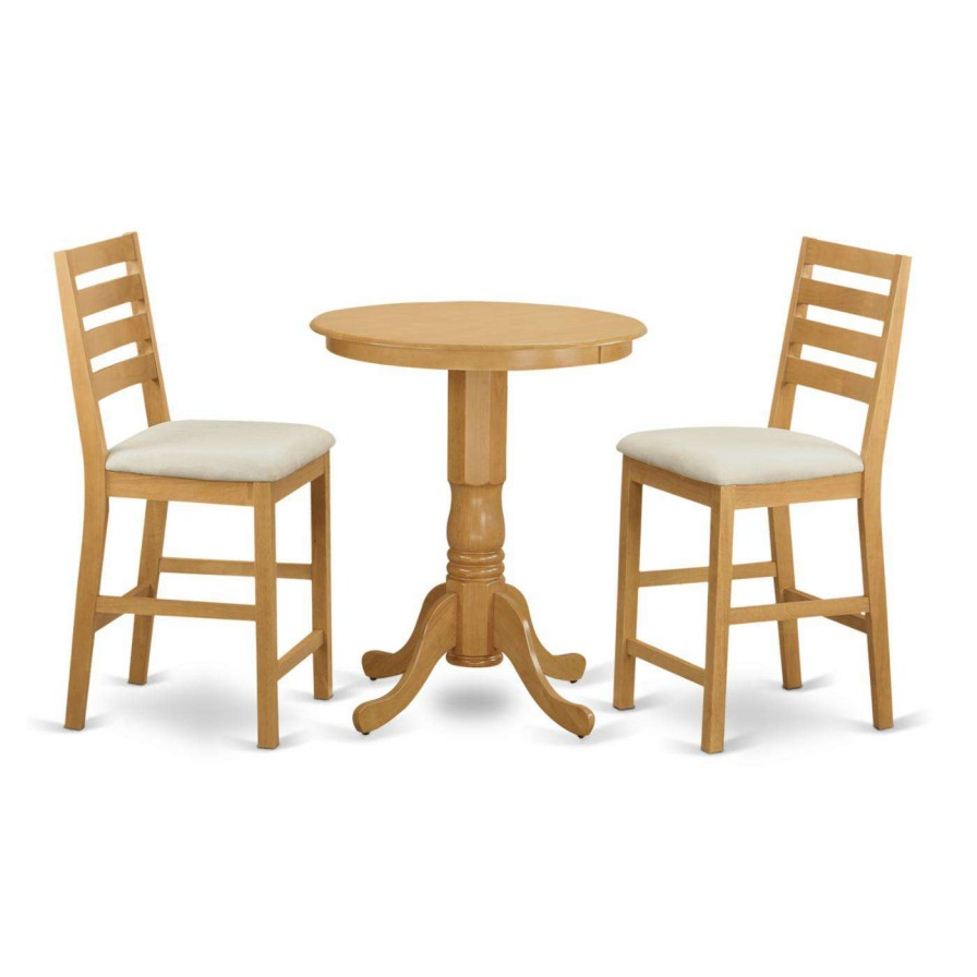 Dining Table Sets * | Best Sale Casual Dining Sets East West Furniture Eden 3 Piece High Ladder Dining Table Set Wood