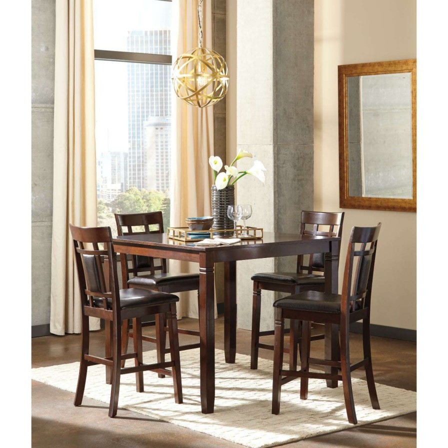 Dining Table Sets * | Brand New Square Signature Design By Ashley Bennox 5 Piece Counter Height Dining Table Set