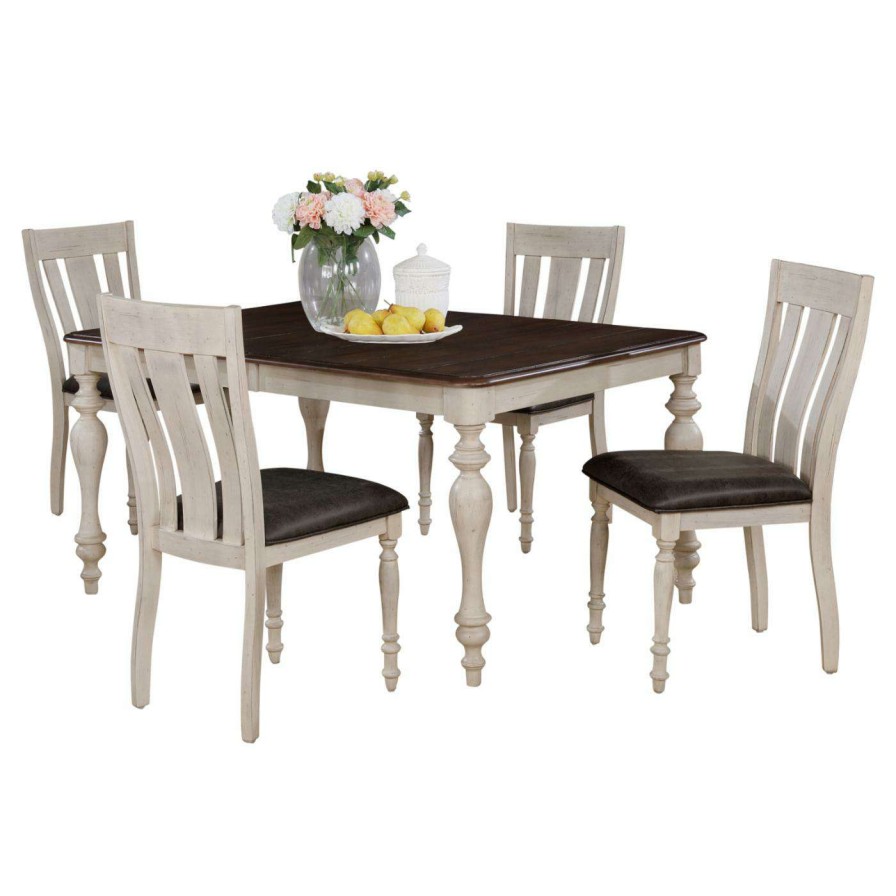 Dining Table Sets * | Deals Casual Dining Sets Roundhill Furniture Arch Rectangular 5 Piece Dining Set