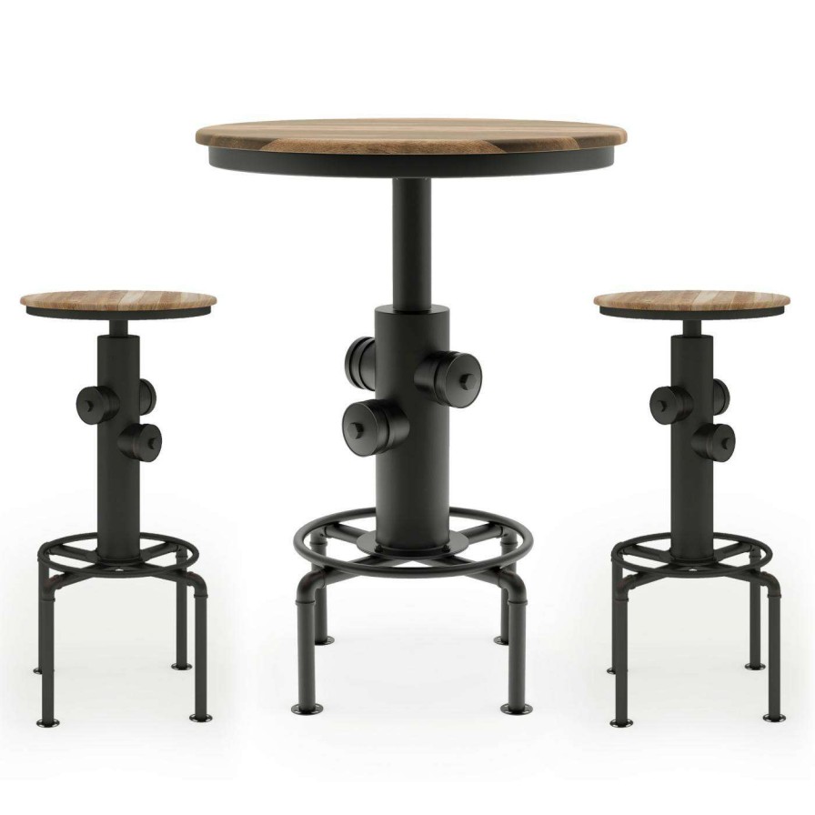 Dining Table Sets * | New Round Furniture Of America Emerymore Industrial Dining Sets